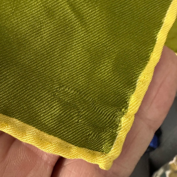 BURMEL Silk Scarf, Green Blue Black Vintage, Hand-rolled Hem, Japan - Picture 4 of 8